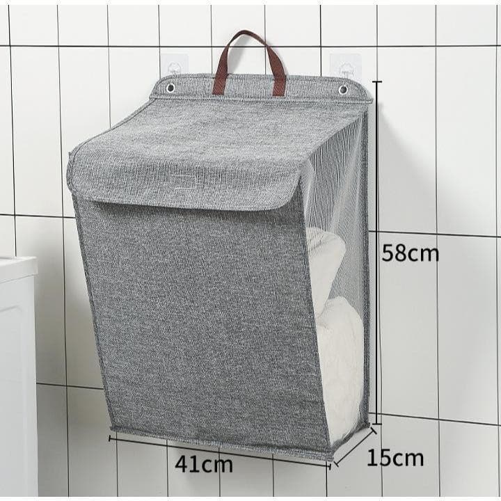 Cesto De Roupas Sujas GRANDE Dobrável Armazenamento Parede/Chão Multifuncional Para Banheiro