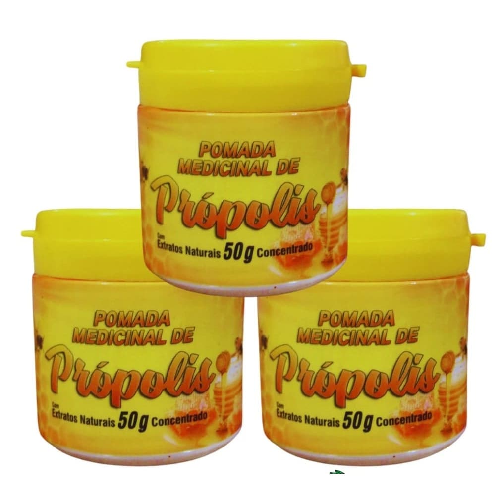 kit com 3 unidades pomada medicinal de própolis 50gr concentrado