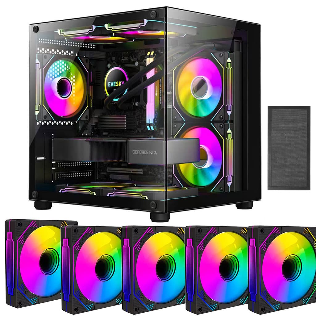 Gabinete Gamer  Aquário em Vidro Com 5 Fans RGB GB1796