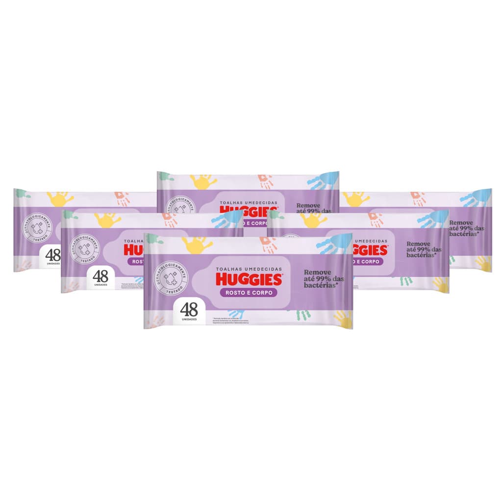 Kit c/ 288 Lenços Umedecidos Huggies Rosto e Corpo p/ Bebê