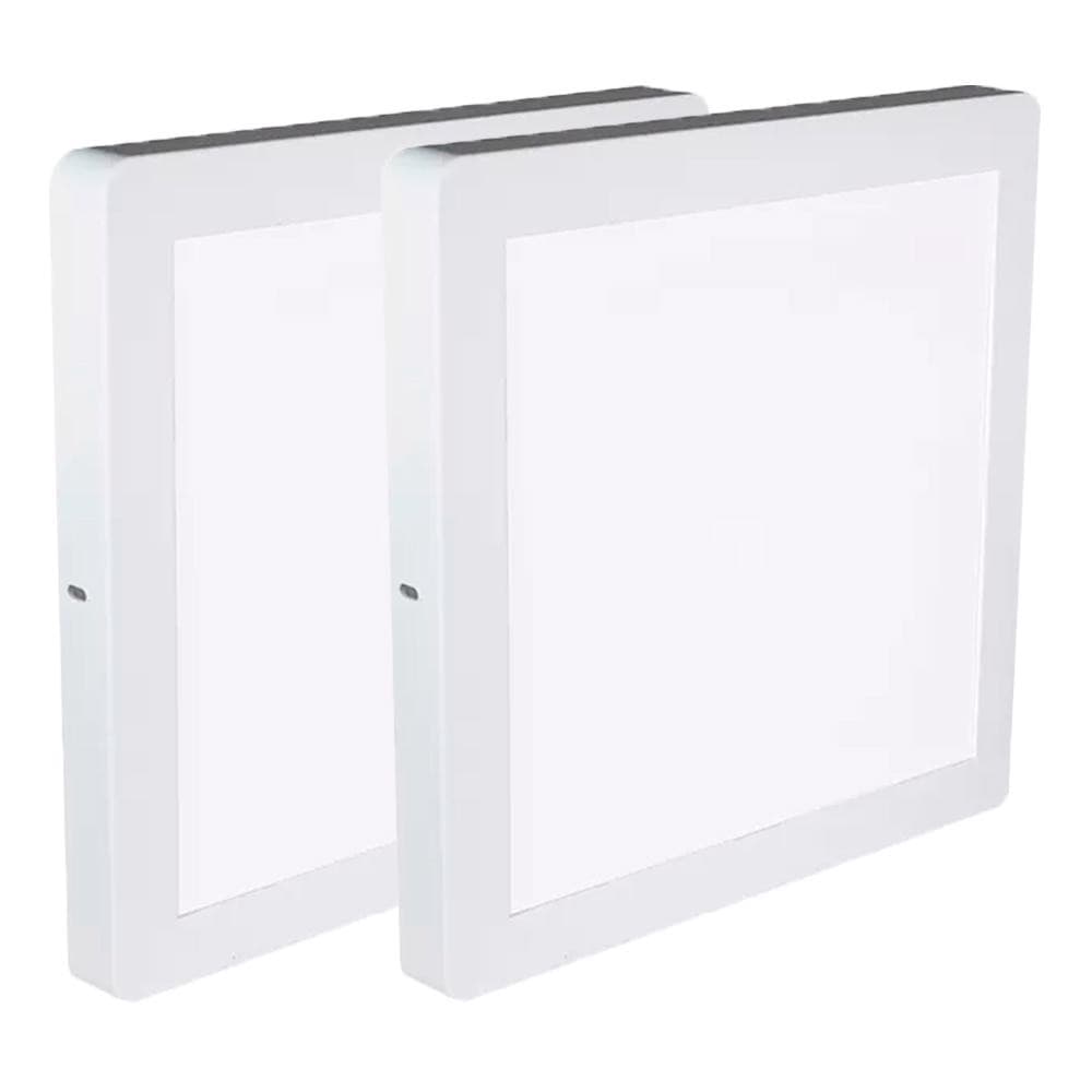 Kit Luminária Plafon LED Quadrado de Sobrepor 18W - 6500K Com 2 Unidades (520,0014) - Noll LED