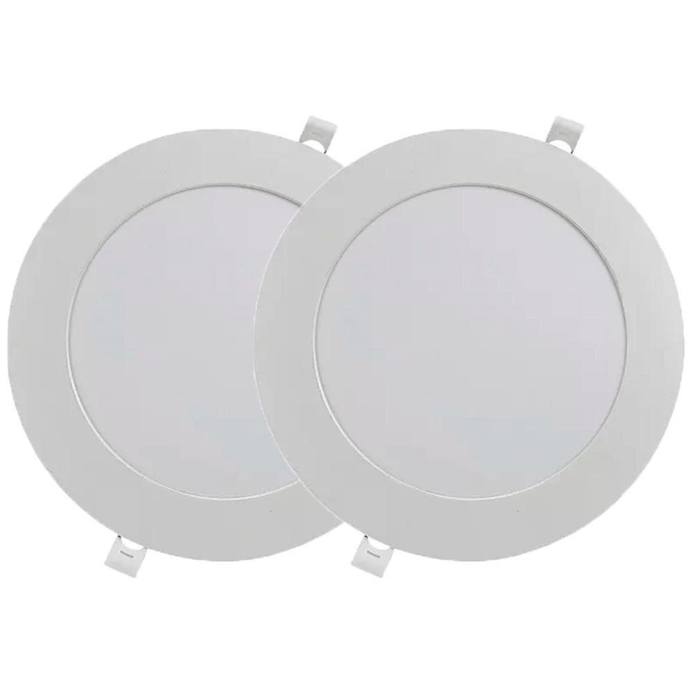 Kit Luminária Plafon LED Redondo de Embutir 18W - 6500K Com 2 Unidades (520,0008) - Noll LED