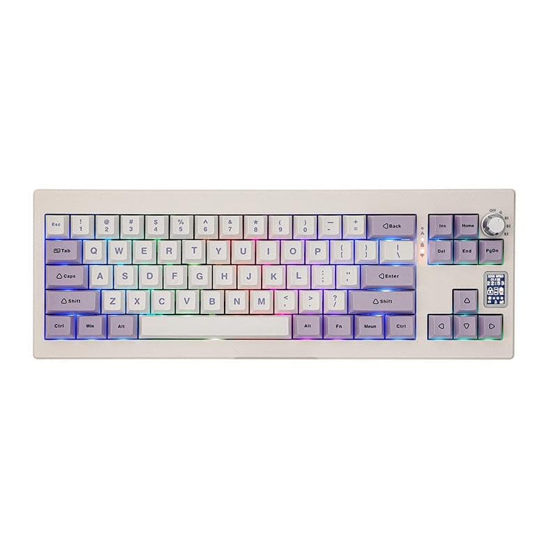 Teclado Mecanico Epomaker Shadow X, ARGB, Switch Wisteria, White Purple, SHADOWX-WP-WS