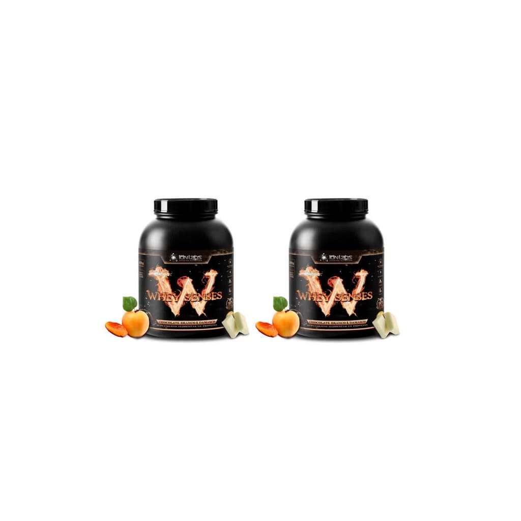 Kit 2 Whey Senses Protein Chocolate Branco e Damasco 2x900g IdnLabs
