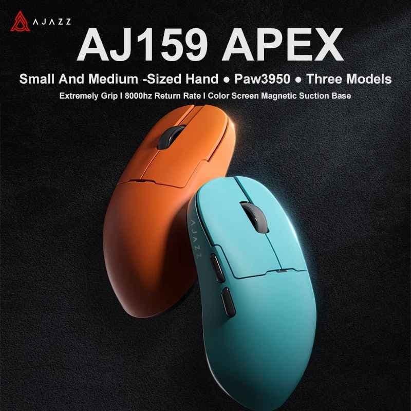 Ajazz aj159 apex mouse sem fio com base de carregamento magnético rgb bluetooth mouse para jogos