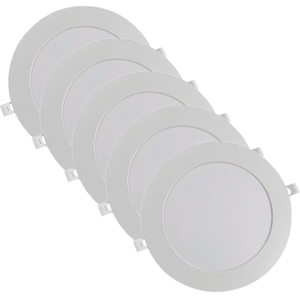 Kit Luminária Plafon LED Redondo de Embutir 18W - 6500K Com 5 Unidades (520,0008) - Noll LED