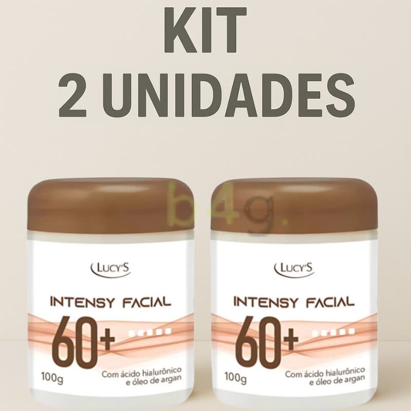 Kit 2 Cremes anti-idade para o rosto 60 anos com vitamina E colageno acido hialuronico e oleo de argan anti rugas lucys