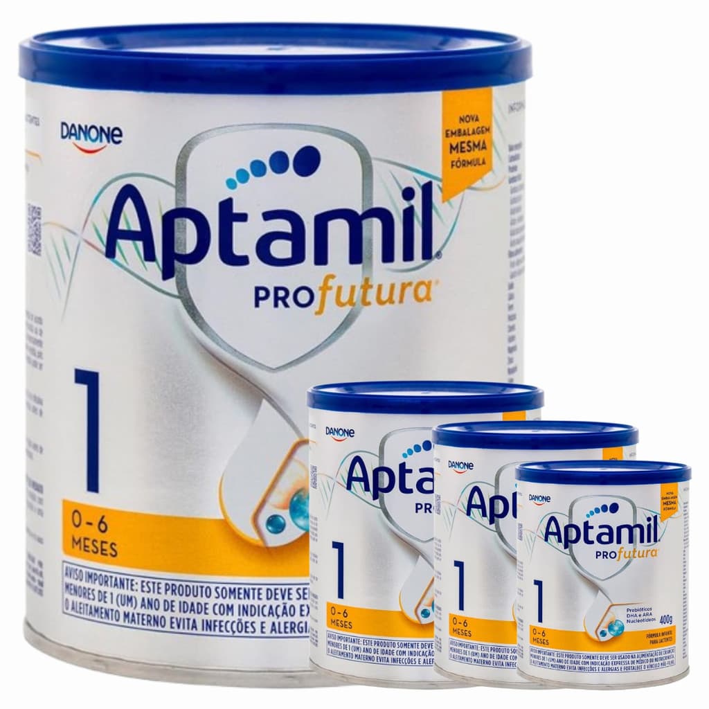 4 LATAS Fórmula infantil leite em pó  Aptamil Profutura 1 Danone  400g