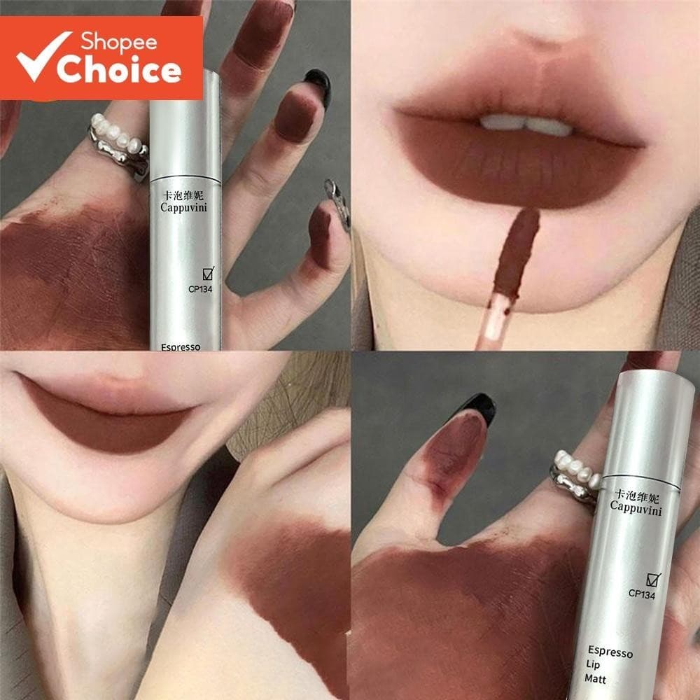 Cappuvini Velvet Matte Lip Gloss Antiaderente Pigmento Labial À Prova De Manchas Batom Líquido Sem Desbotamento