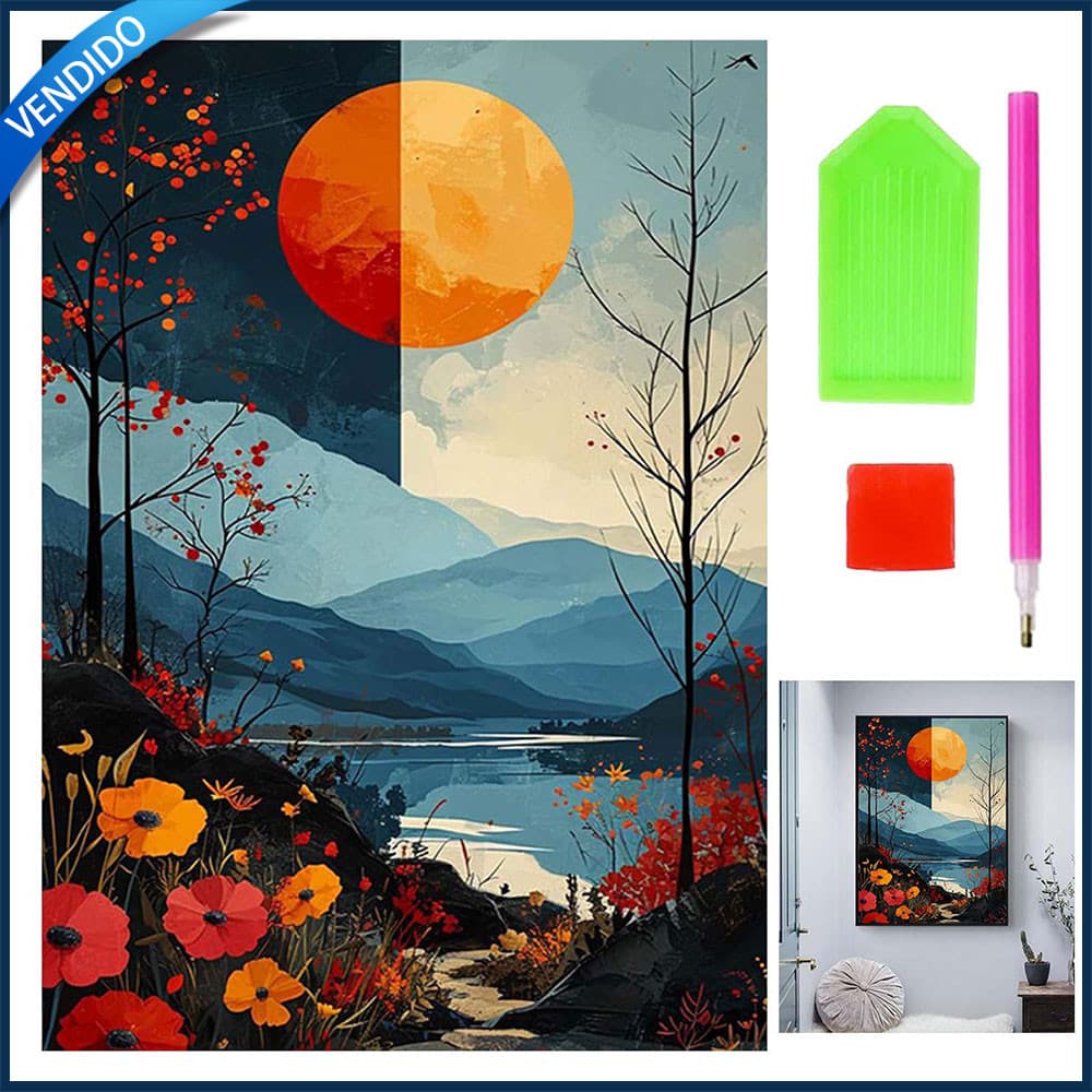 Conjunto de pintura de diamante 5D Pintura de diamante de paisagem DIY 40x30cm
