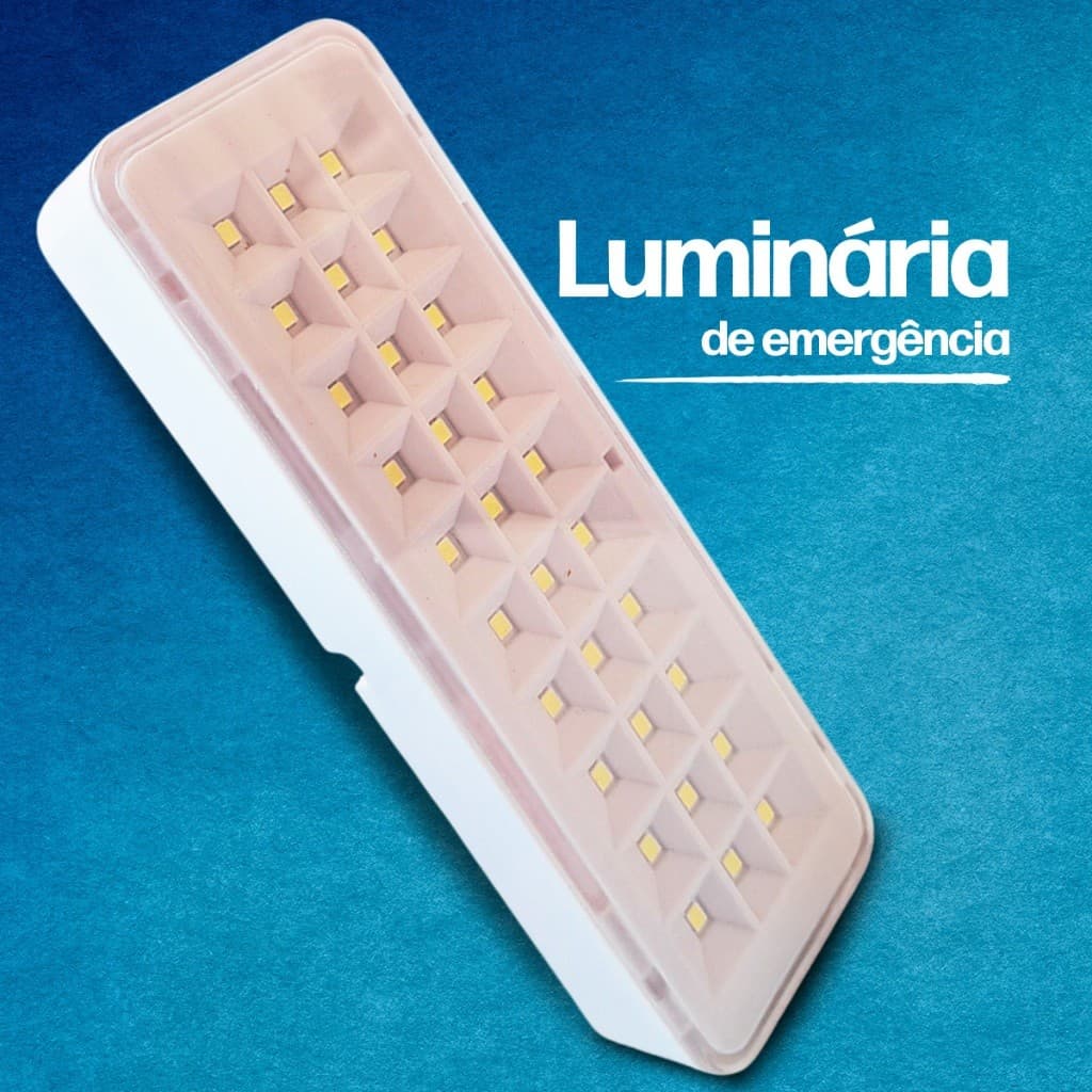 Luminária Luz Emergência Lâmpada 30 Leds Recarregável Bivolt Branca Branco Frio Queda Energia Led