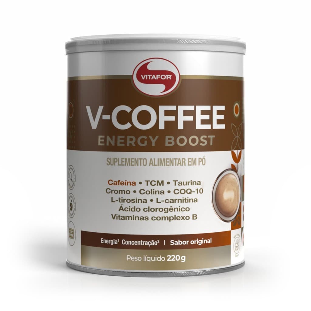 BEBIDA ENERGÉTICA V-COFFEE ENERGY BOOST - 220G - VITAFOR