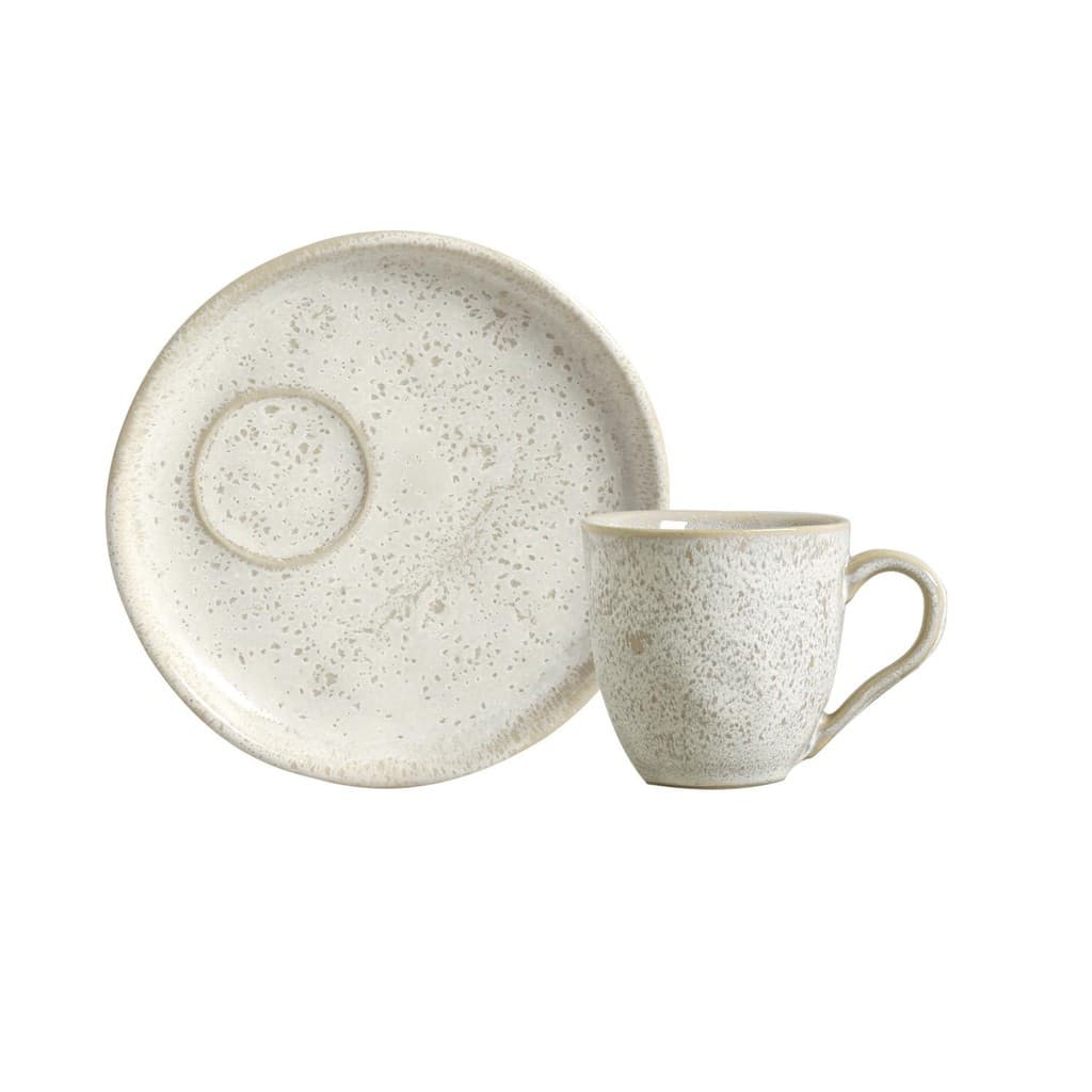 Conjunto com 6 Xícaras De Café Orgânico 70ml com 6 Pires Descentralizado Vanilla