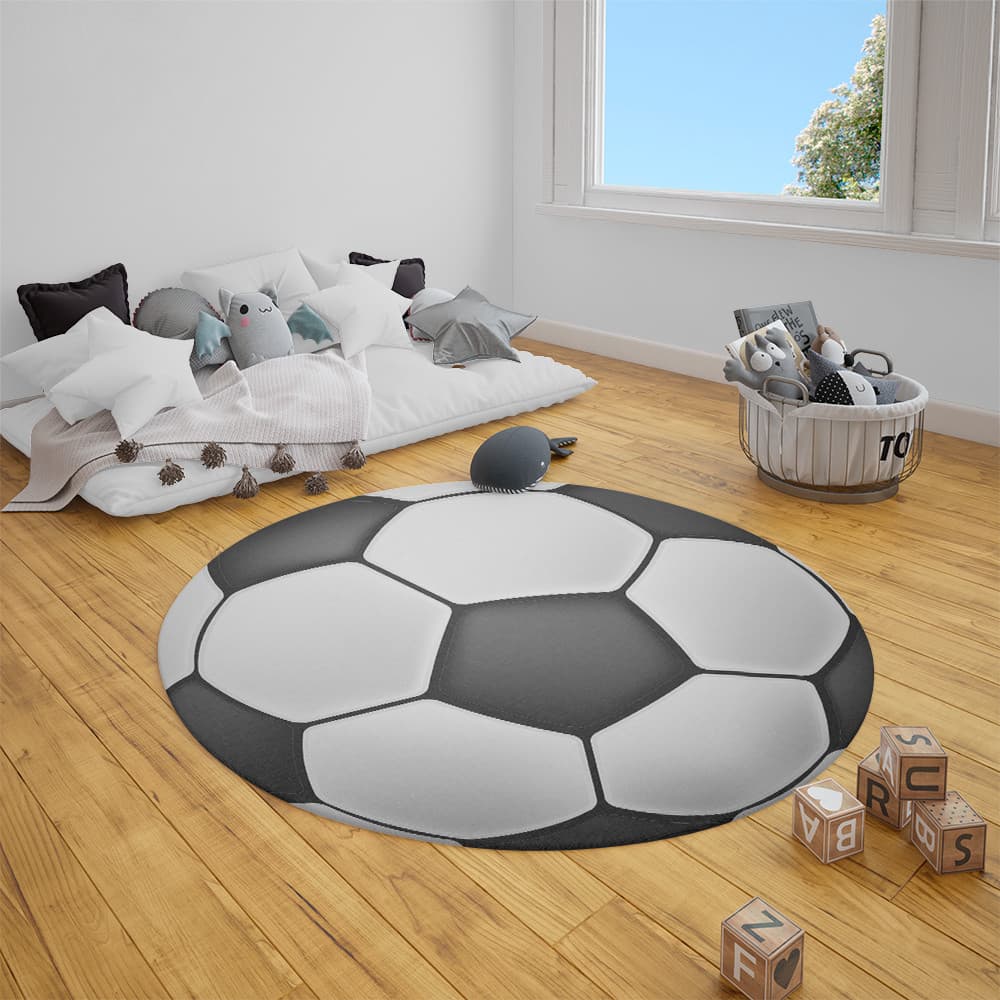 TAPETE REDONDO INFANTIL 88X88 - BOLA-ANTIDERRAPANTE,Quarto,Sala,Moderno