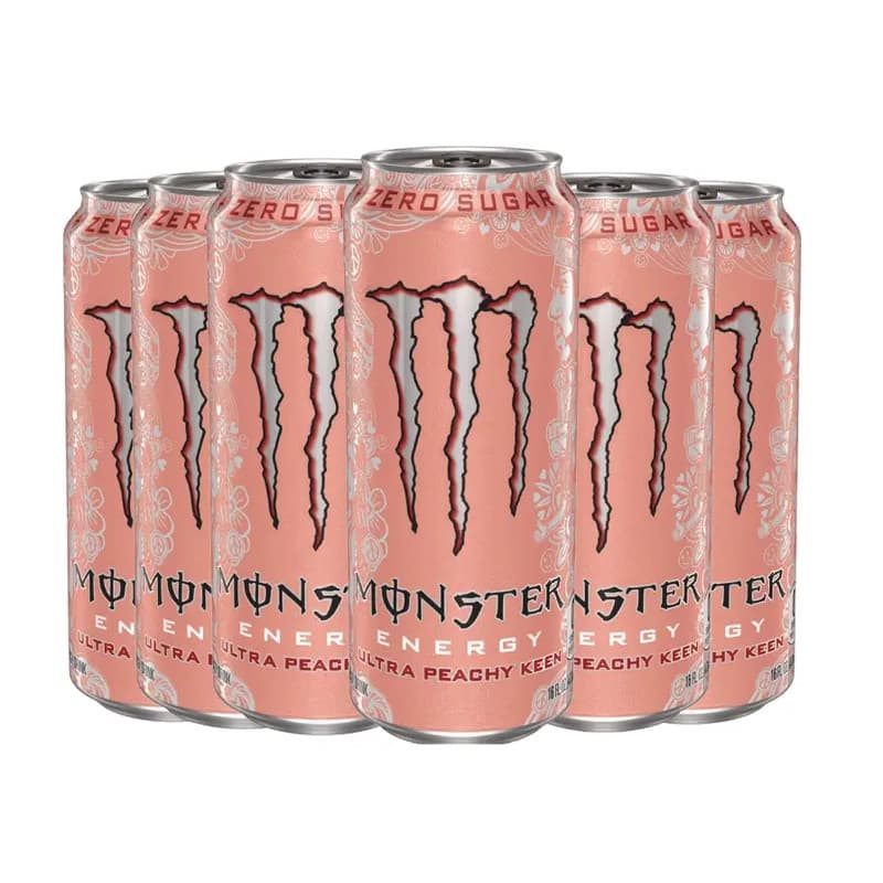 Pack Com 6x Energético Peachy Keen Zero Açúcar Monster 473ml