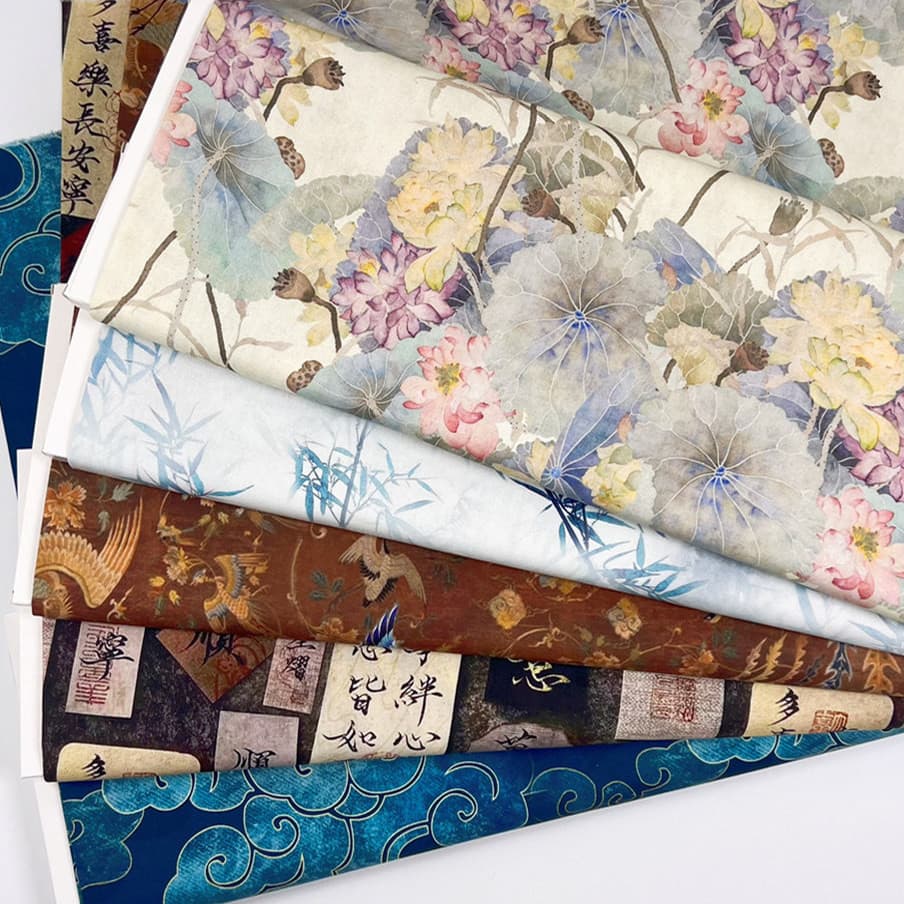 Tecido De Algodão Estampado Estilo Chinês , Material Diy , Costura , Tecidos Acolchoados Para Patchwork , Bordado