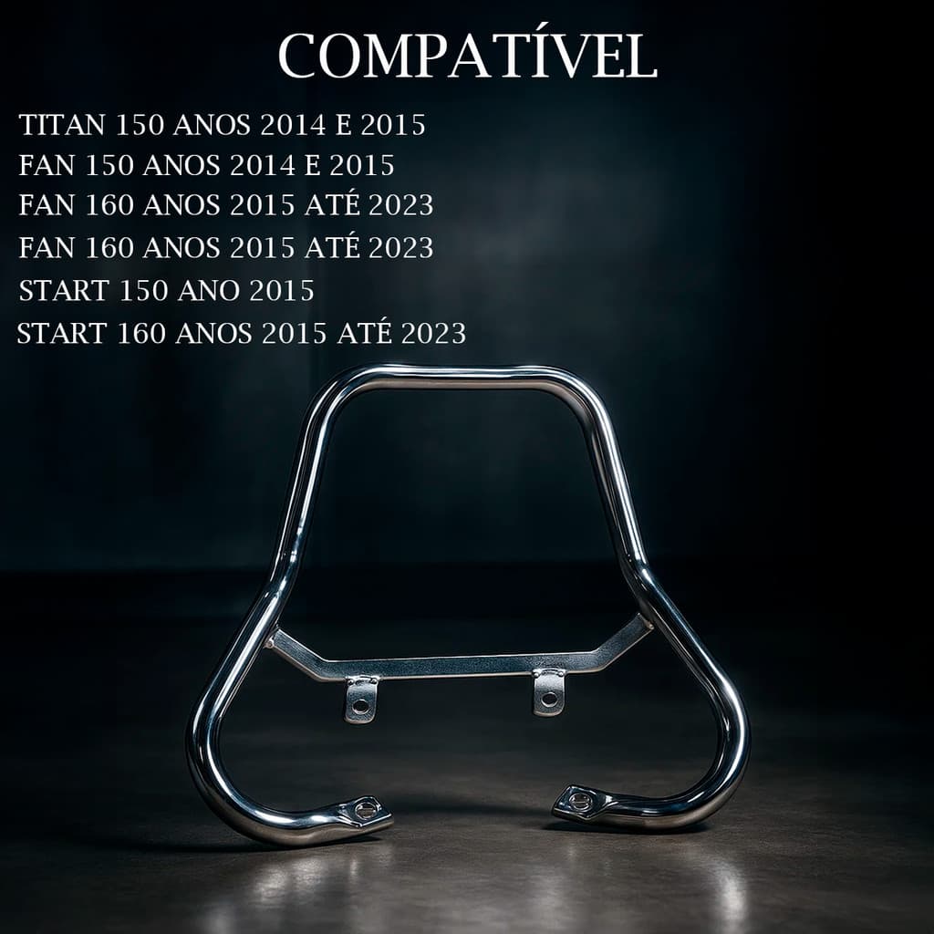 Alça Traseira Moto Modelo Alto Cromada Fan Titan Start 150 160 Ou Barra

