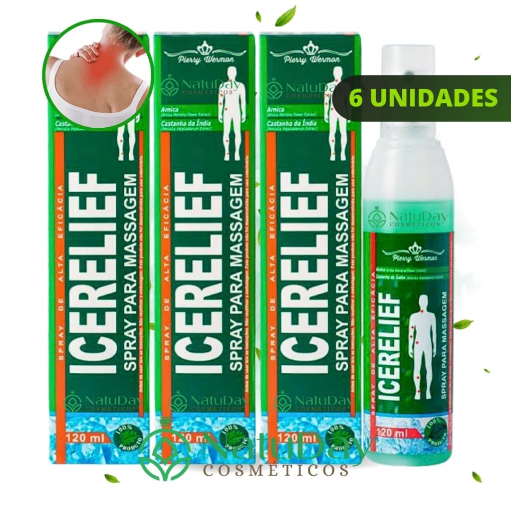 Kit 6 un Spray para Massagem Icerelief com Canela de Velho e Arnica 120m