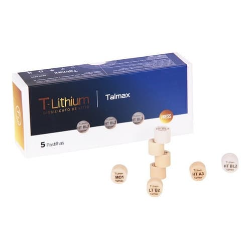 Pastilha T-lithium Press Dissilicato De Lítio caixa com 5 Unidades Talmax