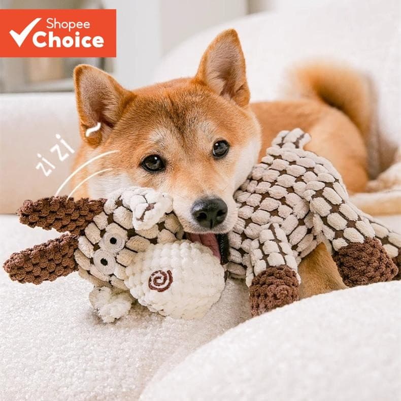 Brinquedo De Pelúcia Para Mastigar Cachorro – Interativo Animais De Estimação Que Faz Barulho Limpeza , Morder E Entrete
