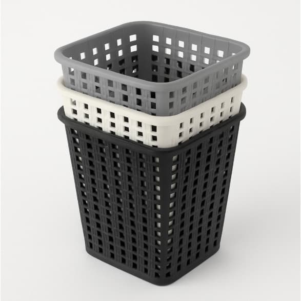 Kit 3 Cestos Telada Plástico Organizador Escritório Banheiro Cozinha Lápis Maquiagem