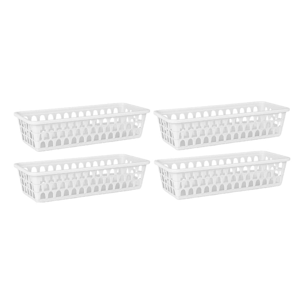 Kit 4 Cestos Retangular Para Gavetas Banheiro Lavanderia Organizador 28x12x6cm