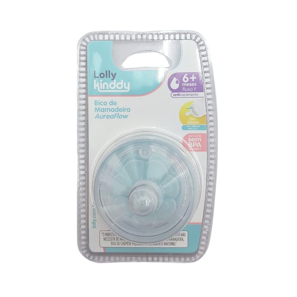 BICO DE MAMADEIRA LOLLY AUREAFLOWY +6MESES C/ 2UN ANTIVAZ 0080-01