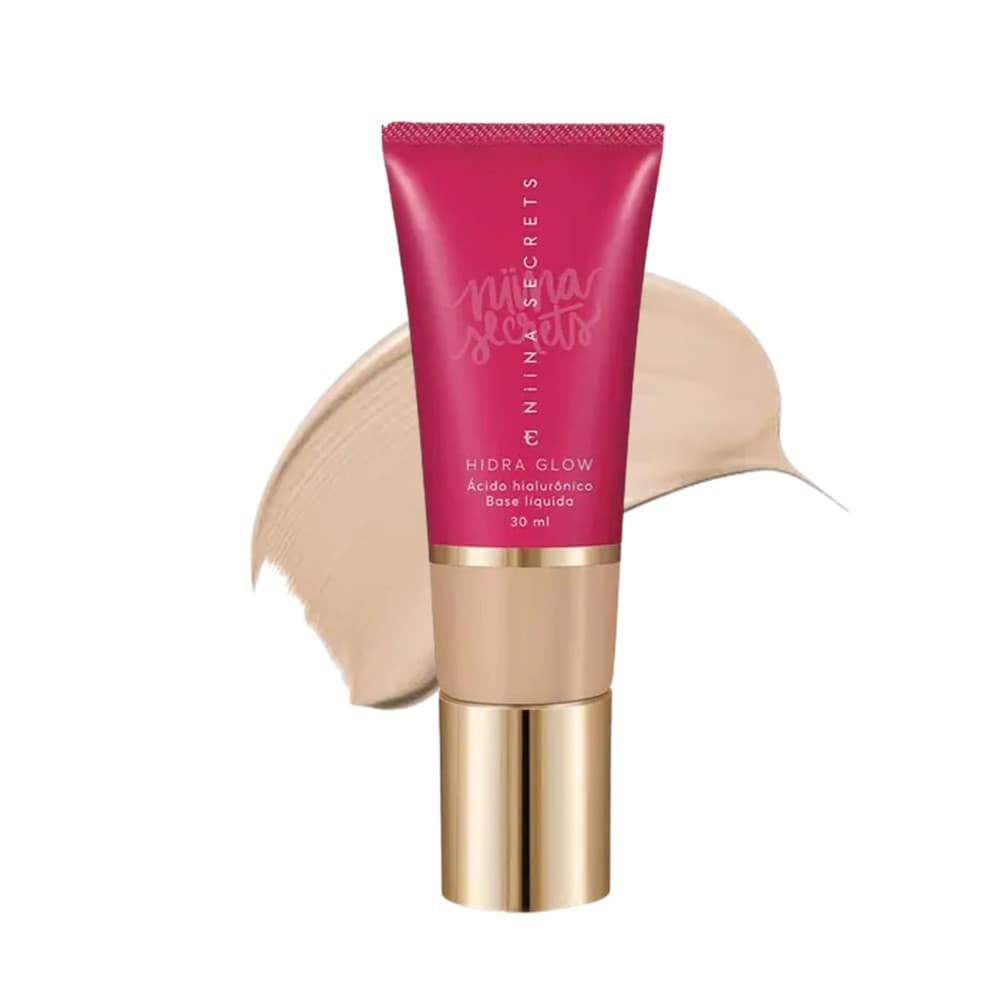 Kit 2 Bases Líquida Cor 13 Niina Secrets Hidra Glow Eudora Média Cobertura 30ml