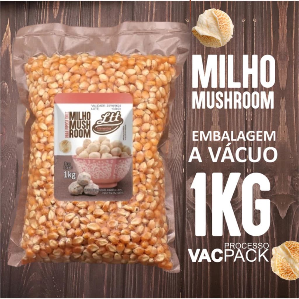 MILHO PARA PIPOCA MUSHROOM 1 KG A VACUO Marca Oficial