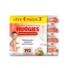 Kit 192 Lenço Umedecido Huggies Disney Baby Hidratação e Nutrição Hipoalergênico Sem Álcool