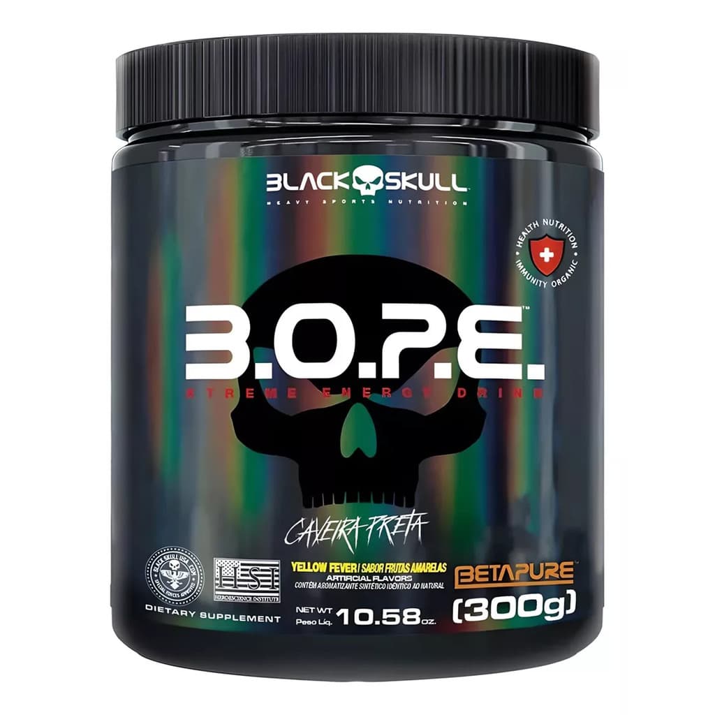 Bope Pré Treino Black Skull Frutas Amarelas 300G