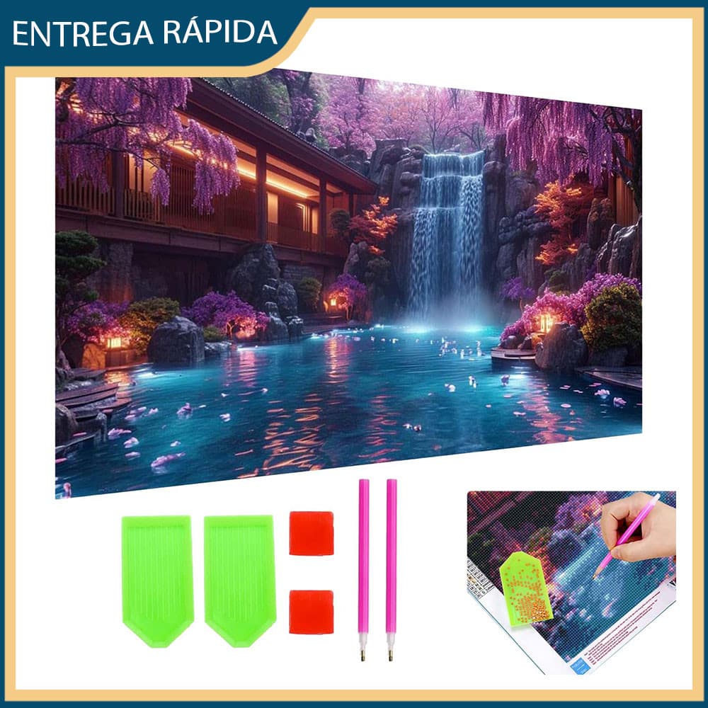 Conjunto de Pintura de Diamante 5D Pintura de Diamante DIY 70x40cm Cachoeira Grande Pintura Decorativa