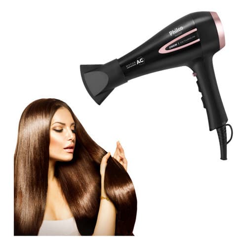 Secador De Cabelo Modelador 110v Profissional 2100w Potente Íons Tourmaline Motor AC Philco