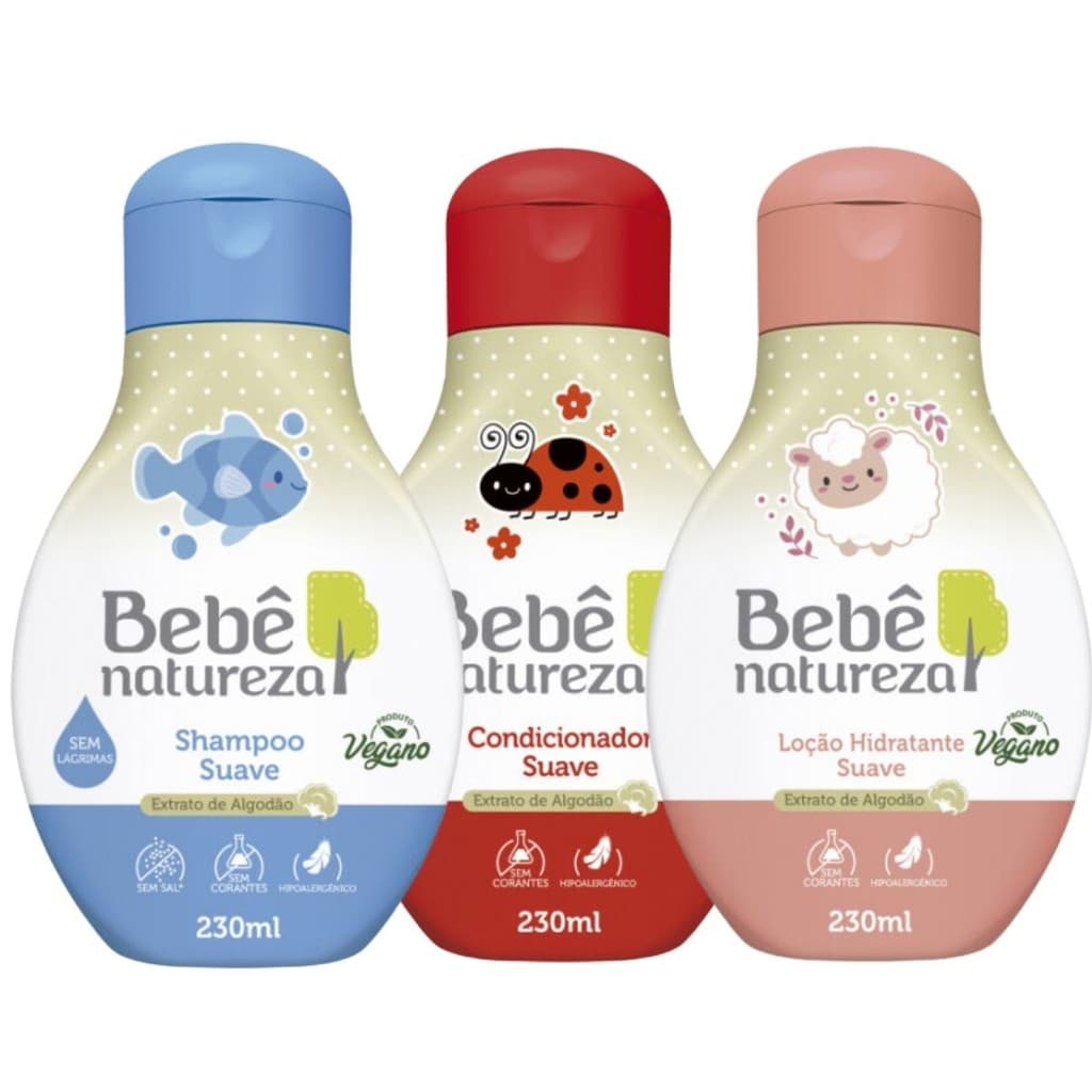 Kit Shampoo + Condicionador + Loção Hidratante 230 Ml Linha Suave Bebê Natureza