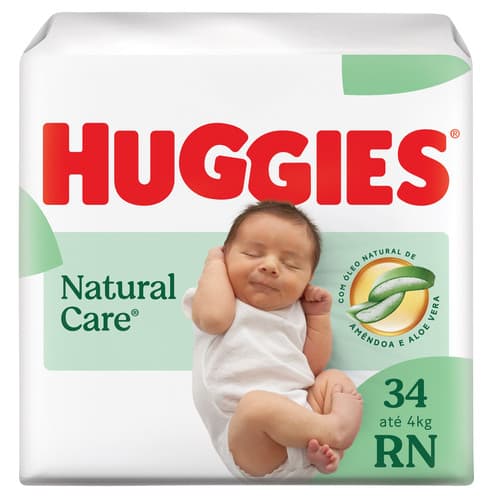 Fralda Premium Huggies Natural Care RN 34 Un