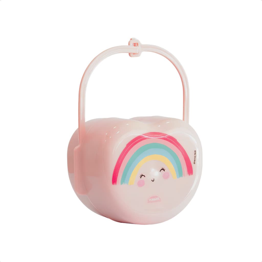 Porta Chupeta Baby Arco Íris Plasútil Creche Chá Bebê Acessório Higiene Rn Menina Enxoval InfantiI