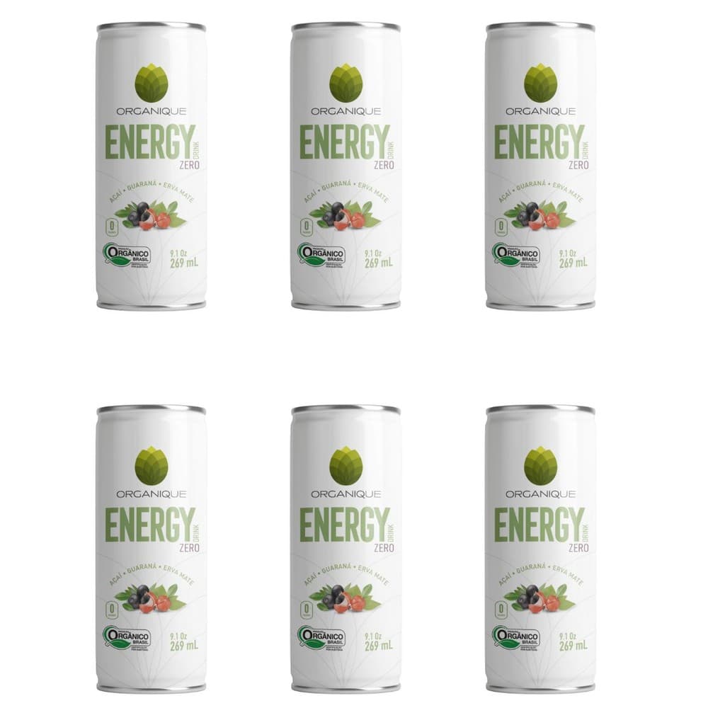 Energético Orgânico Organique Zero Açúcar Lata 269ml Kit 6un