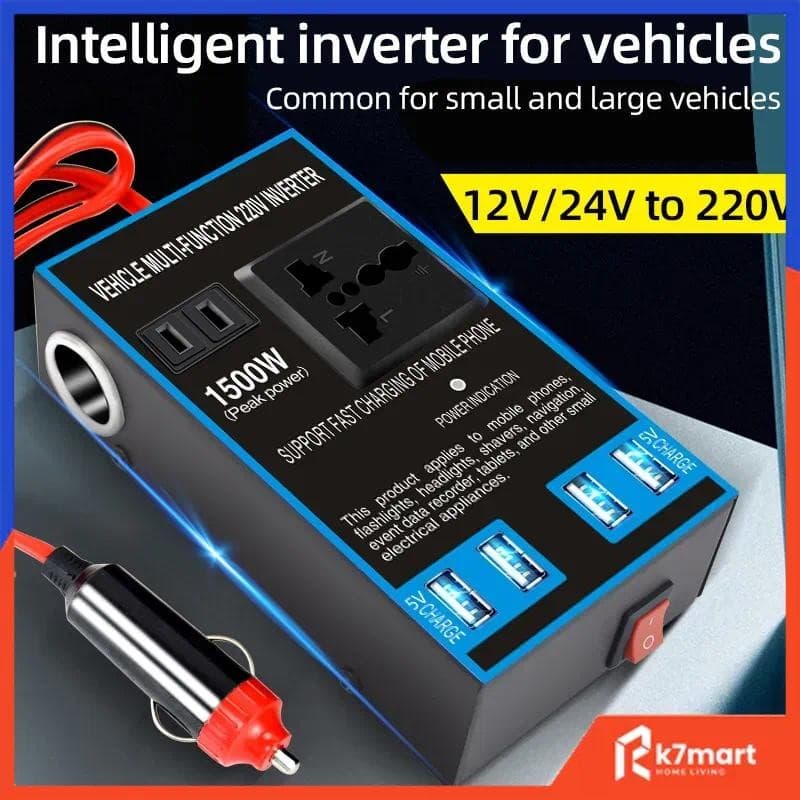 Inversor Energia 1500w Carro Caminhão Tomada 12-24v A 220v inversor reliable Conversão de 12V/24V para 220V