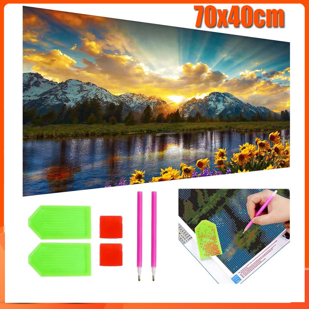 70x40cm Pintura Diamante 5D Pintura de Diamante Kits De , 5D DIY Broca Completa Arte Artesanato Decoração lagos