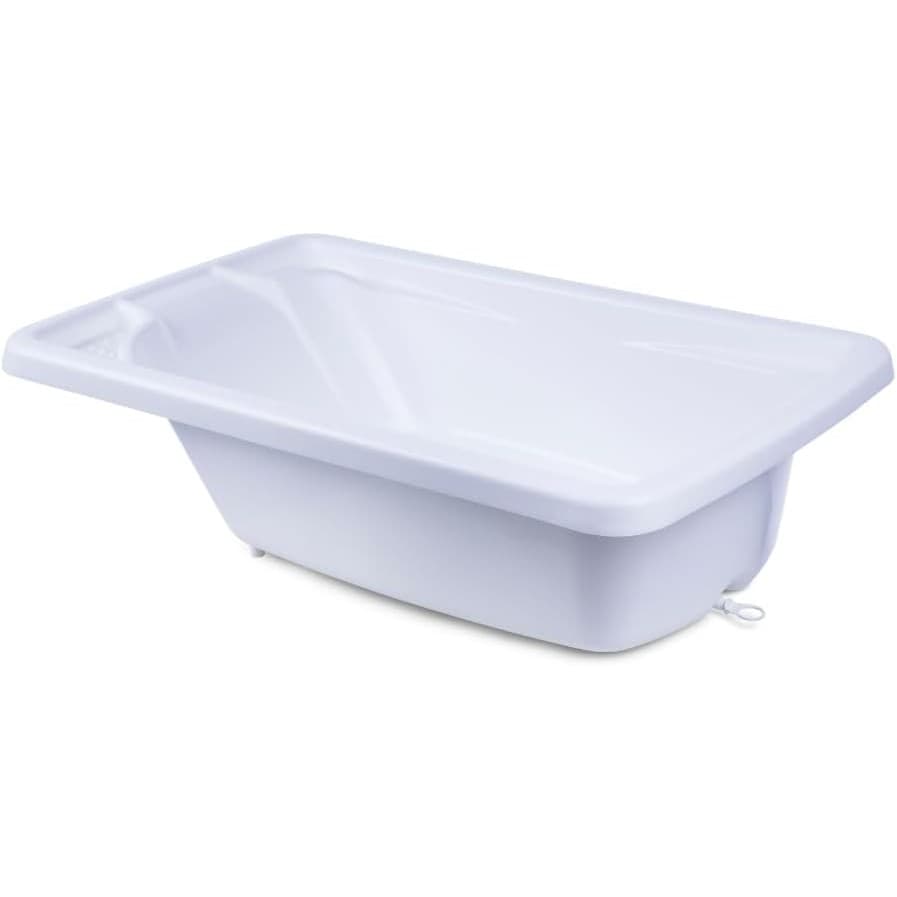 Banheira Para Bebê Burigotto Rígida Branca com Válvula de Escoamento 20L – Leve e Prática