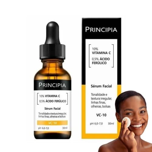 Sérum Vitamina C 10% + Ácido Ferúlico Principia Skincare VC-10 - Antioxidante com 30ml - PRINCIPIA
