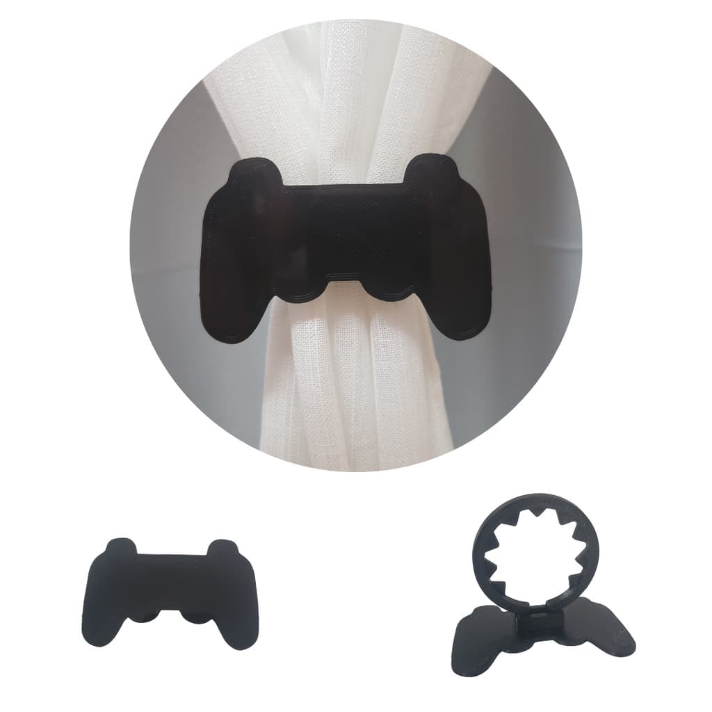 Prendedor de Cortina Controle de Videogame Decorativo para Quarto Geek ou Gamer - Kit 2 unidades