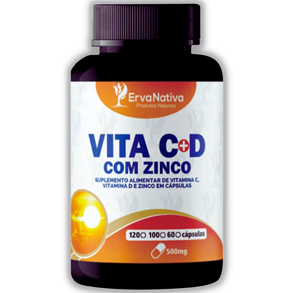 Vitamina C Vitamina D Zinco 500mg 100 Cápsulas