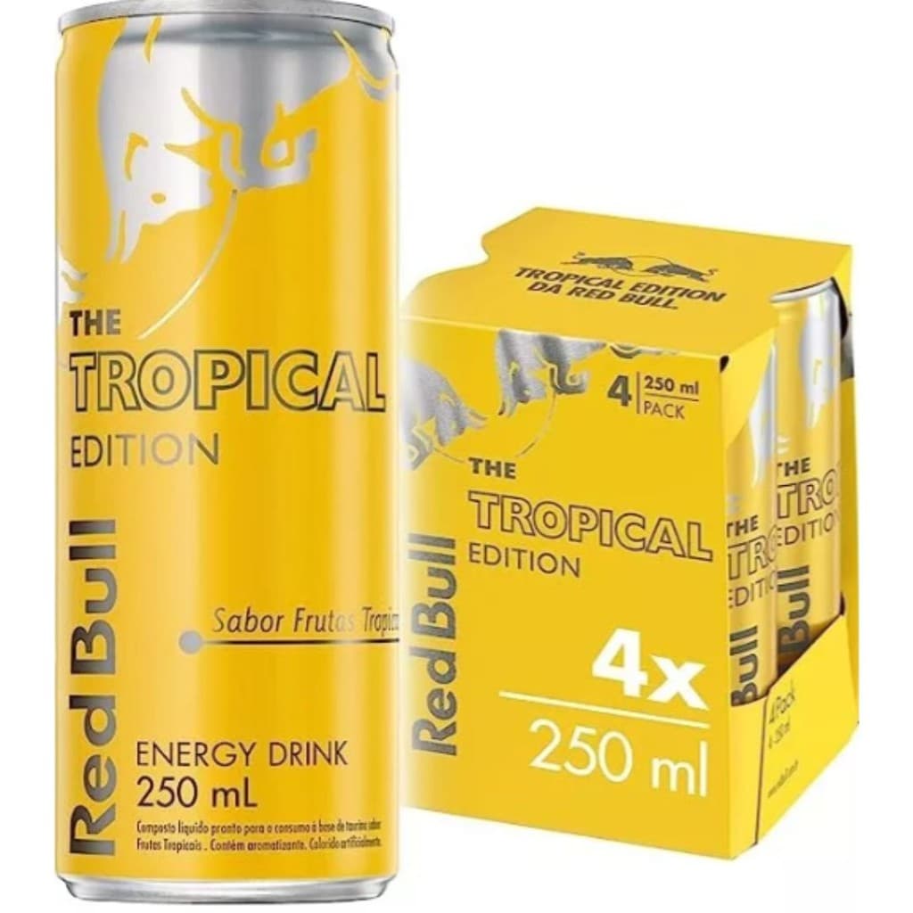 Pack energético frutas tropicais lata com 4 unidades 250ml
