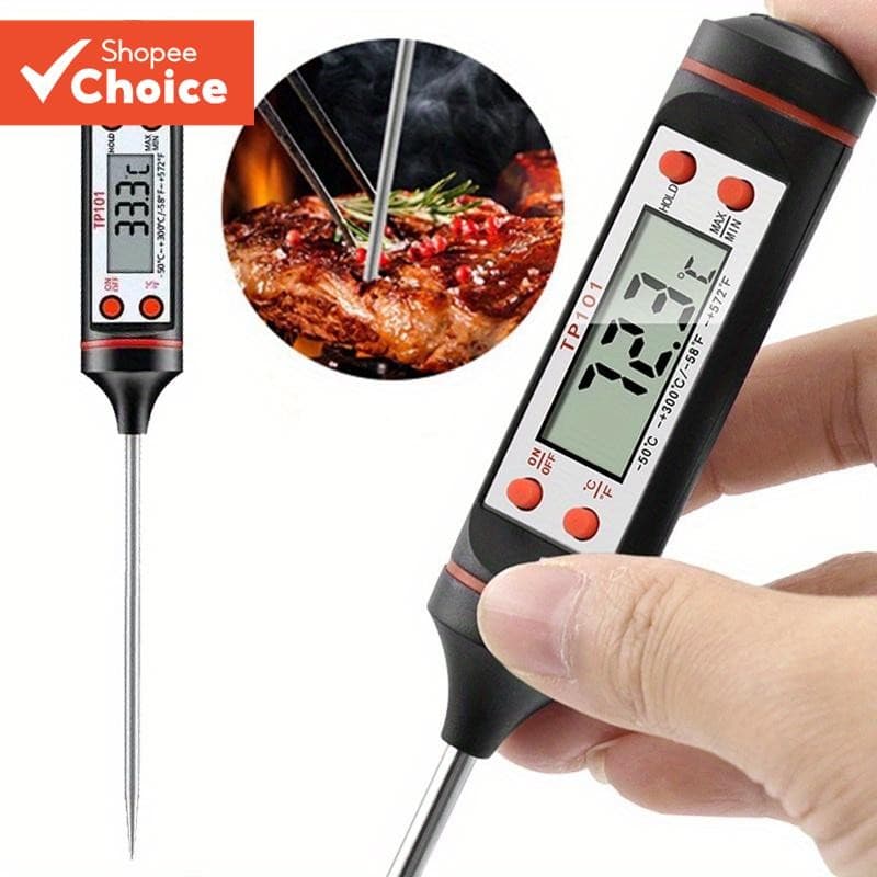 Termômetro Digital De Carne De Leitura Instantânea Com Display LCD E Sonda Para Cozinhar Líquidos Churrasco