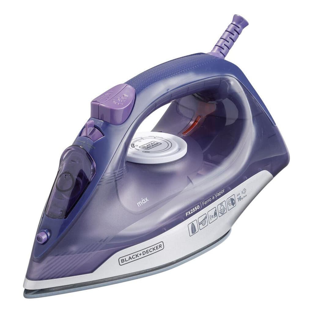 Ferro De Passar Roupa Vapor e a Seco Black Decker Fx2550 127V Spray Frontal
