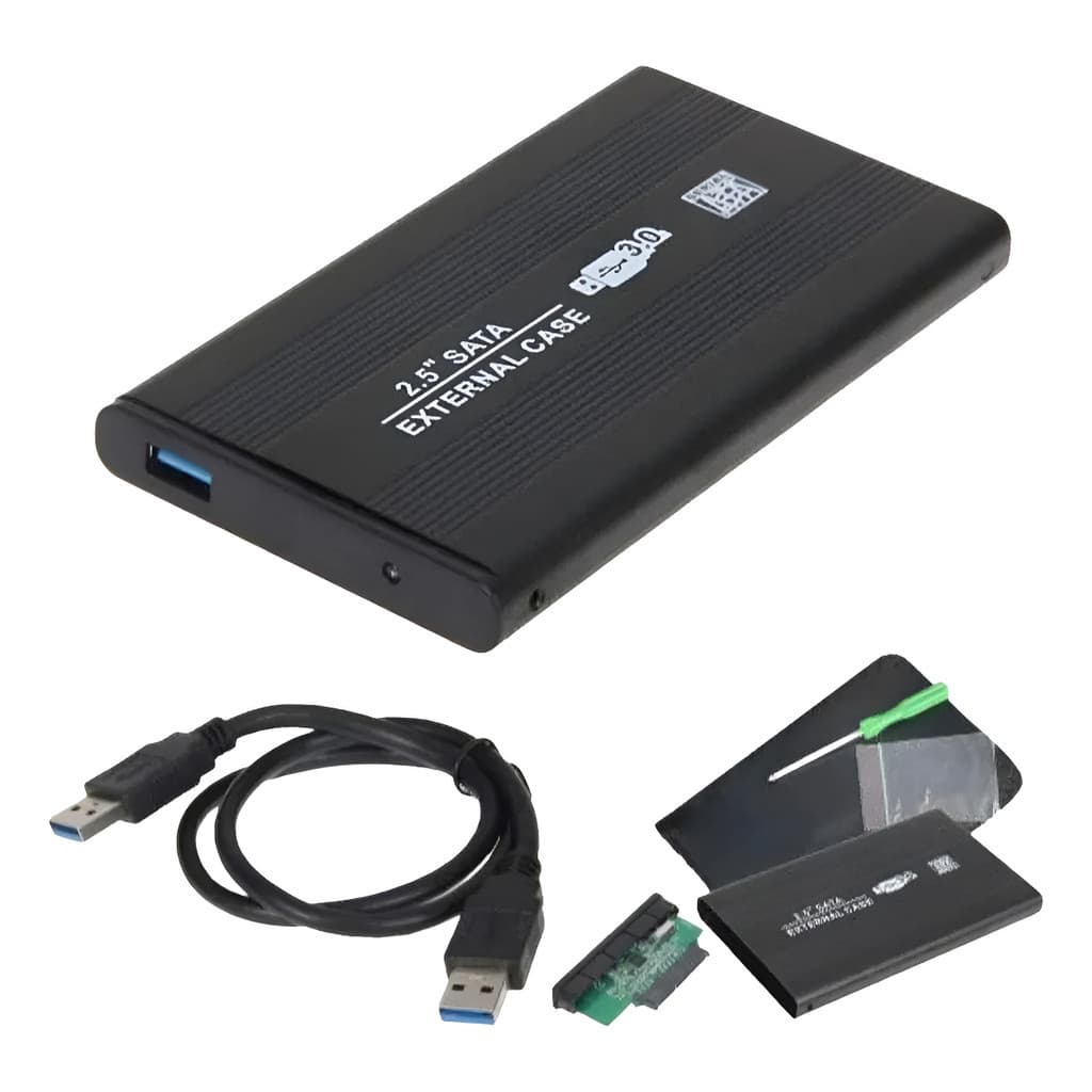 Case Externa 2.5” HD/SSD USB 3.0 – Transparente, Slim, Compatível com PC, PS4 e Xbox