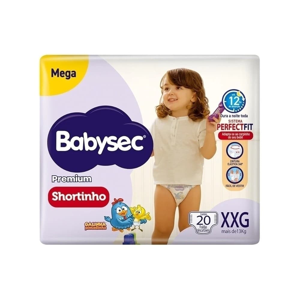 FRALDA BABYSEC MEGA SHORTINHO XXG 20UN