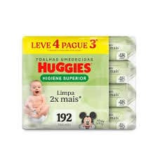 Kit 192 Lenço Umedecido Huggies Disney Baby Higiene Superior Hipoalergênico Sem Álcool