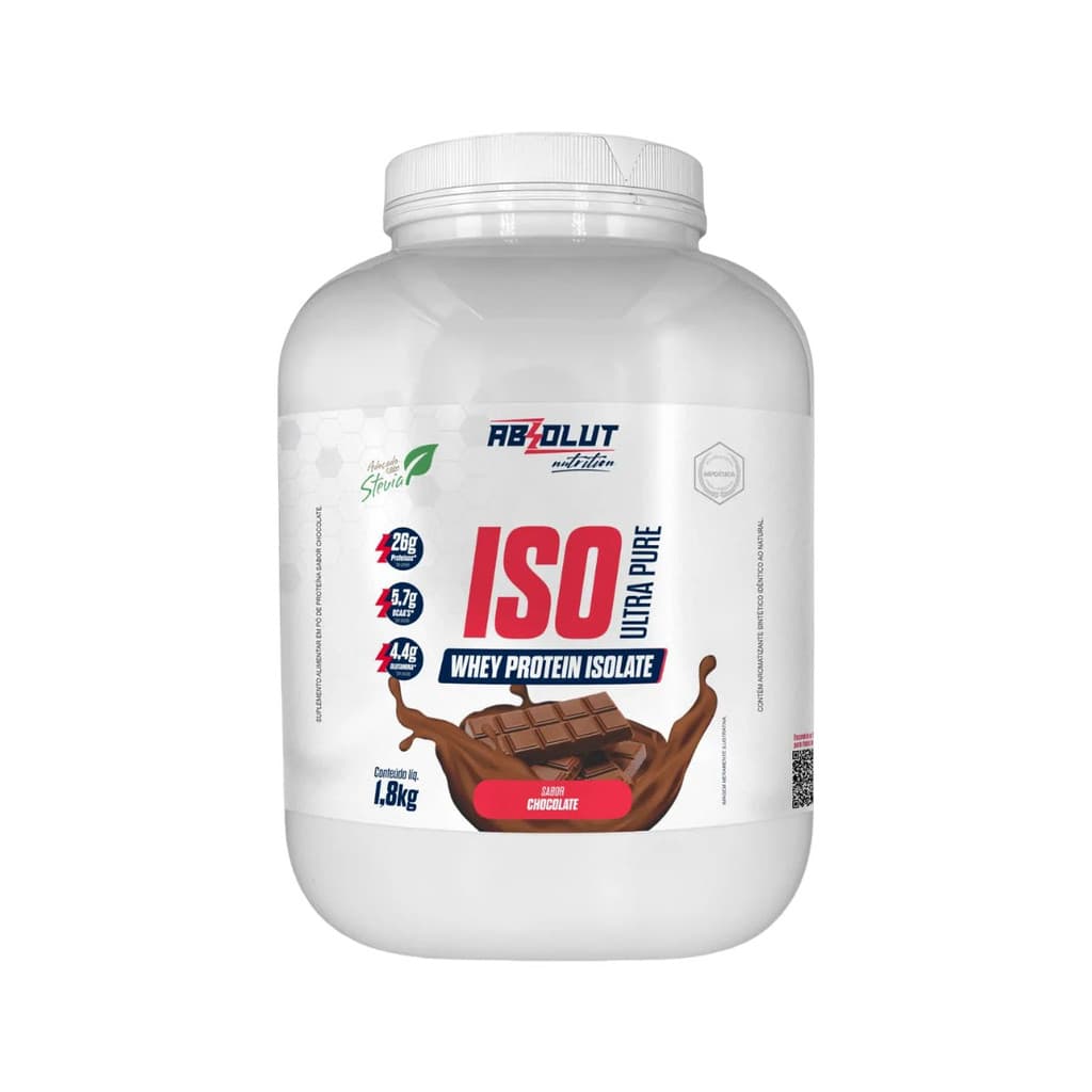 Whey Protein Isolado LUT Ultra Puro Sabor Chocolate Pote 1,8Kg Absolut Nutrition